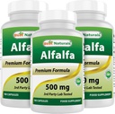 Najlepszy Naturals Alfalfa Green Super Food 500 mg 180 Kapsułek (180 Liczba (Opakowanie po 3))