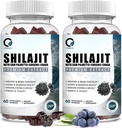 Himalayan Shilajit Gummies z 85 + Ślady minerałów i kwasu Fulvic dla energii, immunologiczne, Cognitive Support High Potency Pure Natural Shilajit Suplement dla mężczyzn i kobiet 60 Gummies (2 opakowania)