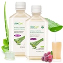 AloeCure USDA Organic Aloe Vera Sok Grape Flavor, Made In 12 Hours of Harvest - Pure Aloe Vera Digestive & Immune Health Supplement, Pomaga utrzymać zrównoważoną kwasowość żołądkową, 16.7oz x 2 Btls