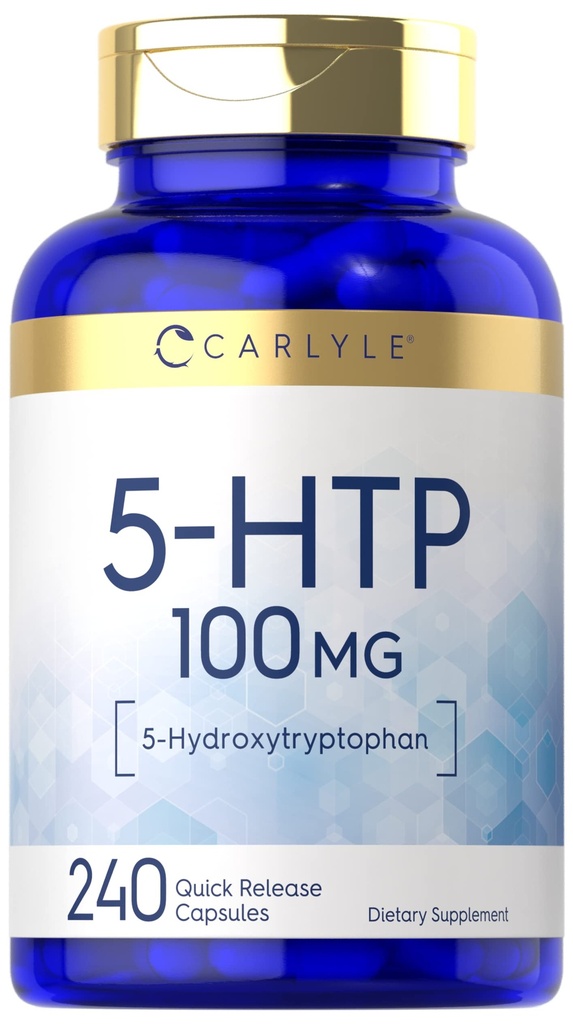 Carlyle 5HTP 124; 100mg 124; 240 kapsułki 124; 5 Hydroxtryptofan 124; Non- GMO & Gluten