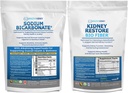 Organiczny dwuwęglan sodu Suplement alkaliczny 1.5LB & Bio Fiber Nerki Cleanse Detox 2.5 LBS Bundle - Wspiera Nerki Zdrowie, Neutralizator kwasu żołądkowego, Alkaline Superfoods, Wsparcie immunologiczne, Detox