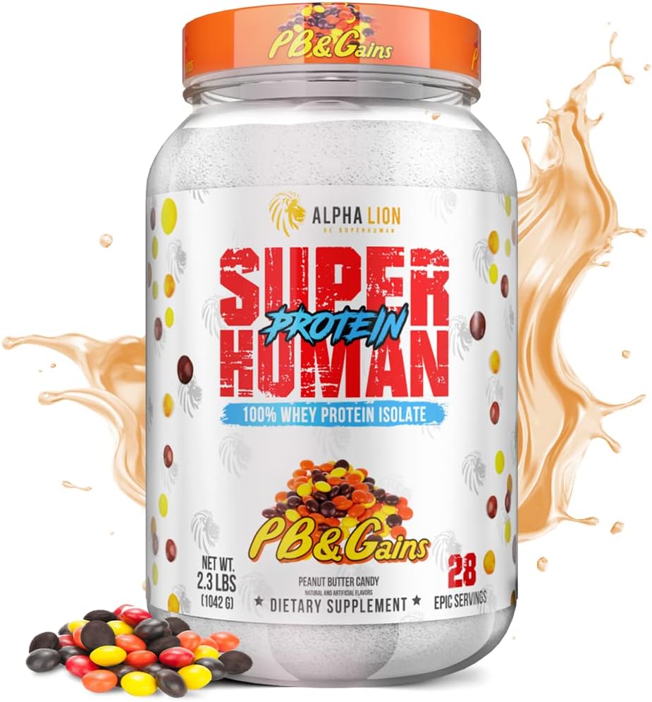 ALPHA LION Superludzki proszek białkowy serwatki, Great Desting Pure Whey Protein Isolate, Niskie węglowodany, niski cukier, No Bloat Post Workout, Odzysk mięśni i wzrost (28 Służenie, PB & Gains)