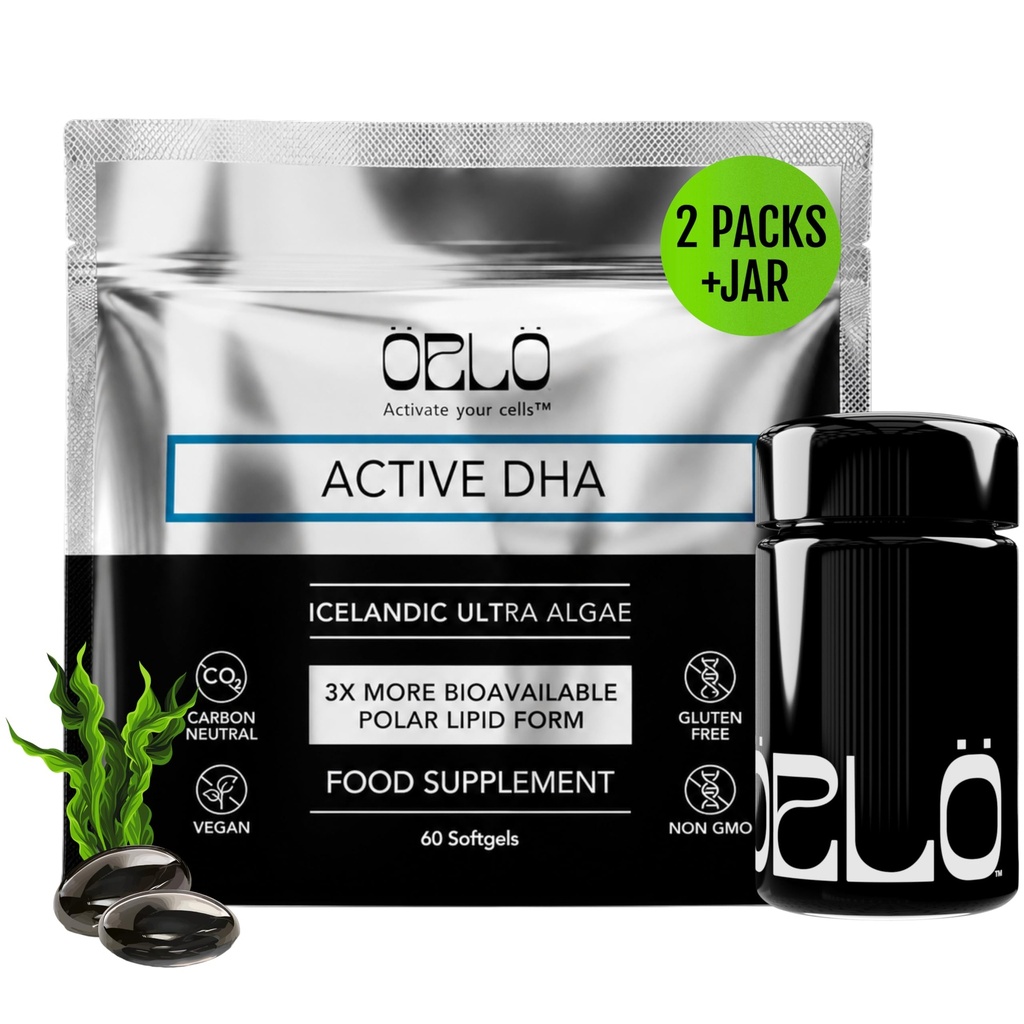 Orlo DHA - Vegan DHA Supplement (EPA & DHA) - Omega 3 Fish Oil & Krill Alternative - Plant- based Omega-3 Algae Oil - Brain & Heart Support (120 Mini Burpless Softgels KIT)