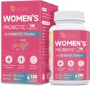 Probiotyki dla kobiet, 100 Miliard CFU Womens Probiotyki z prebiotykami, Enzymy trawienne, D- Mannose & Cranberry Extract dla wsparcia immunologicznego, Zdrowie pochwy i moczu, Równowaga trawienna - 120 Kapsułki