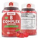 Witamina B Gummie złożone, Witamina Wegańska Gummie z 2000 mcg metyl B12, Metylowy folian 124; Plus Cholina + Inozytol, Witamina C + Cynk do wspierania energii, Nastrój, immunologiczne, Zdrowe włosy, Skóra - 60 Cts