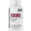 Youth & Tonic Nerki Cleanse & Detox Suplement z ekstraktu żurawinowego - Wspiera Trakt moczowy zdrowia, pęcherza i nerek zdrowia - Wegan, Non-GMO - 30 Tabletki wegetariańskie