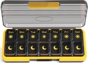 Zoksi Am Pm Pill Organizer 7 Day, Weekly Pill Box 2 Times a Day, Medicine Pill Organizer with Separate Compartment, Travel Pill Case Dispenser Portable for Vitamins, Fish Oils, Medicines(Black)