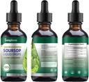 Soursop Bitters płynne krople, Witamina C, Fiber dietetyczny, Gluten wolny, 120ml, 4 Fl Oz (3 opakowania)