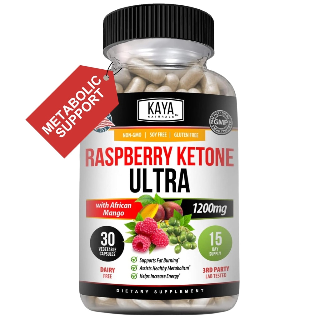 Kaya Naturals Keto Diet Malina Keton - suplement do utraty masy ciała, Apetite Control, Boost Metabolizm...