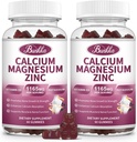 Magnezu wapnia Gummeje cynku z Glycinate magnezu 200mg, Potas, D3, Mech morski, Spokojny nastroje i sen - Dzieci i dorośli 2 Pack