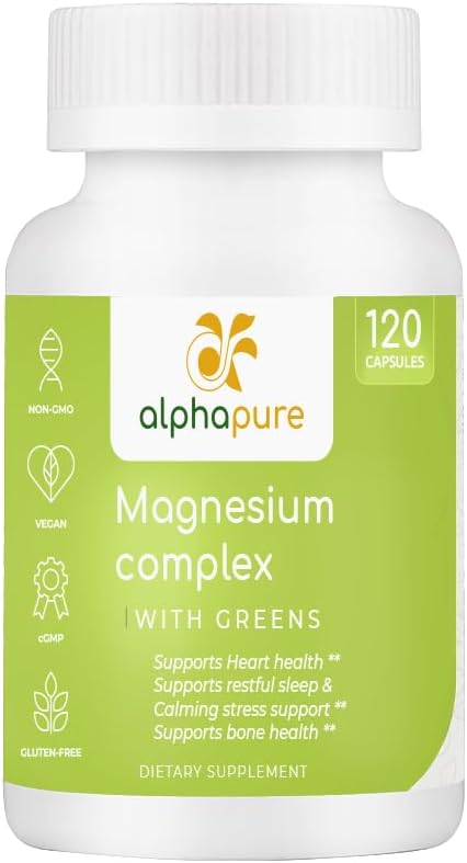 Magnez Complex z Zielonych, Magnezu Glycinate, Glukonian magnezu i Magnaz Malate dostarczyć 250 mg magnezu elementarnego na Serving, Trzecia strona Tested. Plus Pięć Zielonych bogatych w magnez