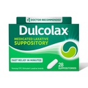 Dulcolax Stymulant Laxative Medicated Supposeria, Przewidywalne i skuteczne Zaparcia Relief, Bisacodyl 10 mg, 28 Hrabia, Stymulant Laxatives