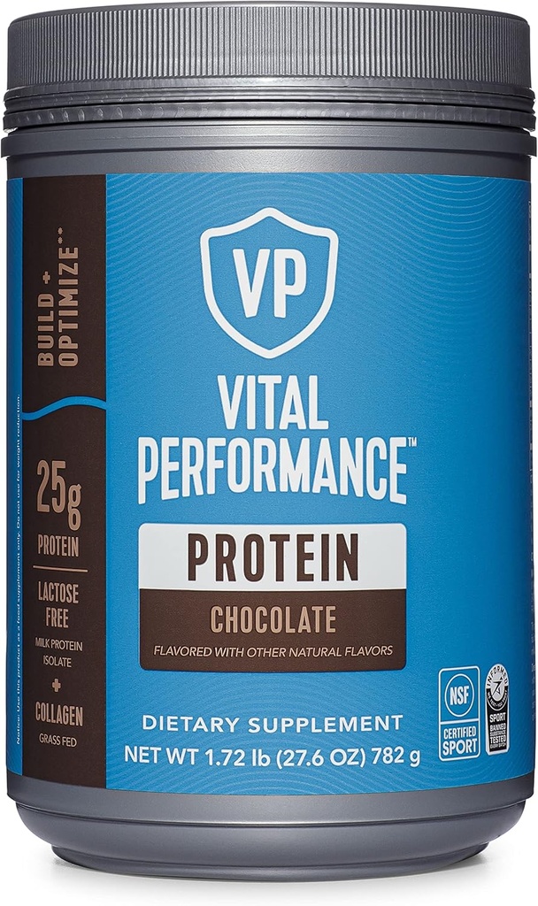 Vital Proteins Performance Proszek, Peptydy kolagenowe i izolat białkowy Proszek, NSF Certified for Sport, Czekolada, 1.72lb