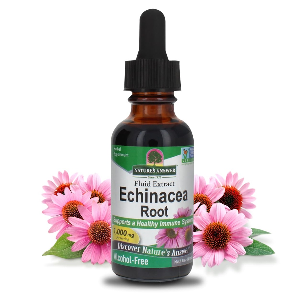 Odpowiedź przyroda Echinacea Alkohol wolny Ekstrakt 1 Płynna uncja 124; Promotuje ogólne Wellness 124; Naturalny Immune Booster 124; Reduktor zapalny