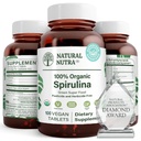 Natural Nutra 100% USDA Organic Spirulina Tablets, Pomaga utrzymać tkanki tłuszczowej ciała, Promotes wątroby Zdrowie, Promotes Immune System, Pomaga poprawić metabolizm, Promotes Immunitet, 300mg, 100 Vegan Tablets