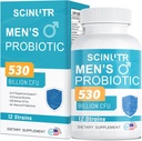Probiotyki dla mężczyzn, 530 Miliard CFU & 12 Szczepów, Probiotyk z żurawiny turmerowej & Goji, Gut Health for Men, Supports Digestive Health, Mikrobiome, Colon, & Immune Health, 30- Day Supply