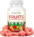 Suplement Gummies Superfruits dla Bloating & Gut Health, 9 Suplement Superfruits dla dorosłych i dzieci, Wzmacniacz kolagenu - Immunitet i wsparcie przeciwutleniające, Nie-GMO, Pectin- based, Gluten- Free, Brak kapsułek