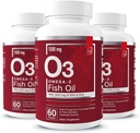 Esencjonalne elementy Omega-3 Fish Oil Supplement with EPA & DHA Acids 124; Kwasy tłuszczowe dla immunologicznego, Heart & Cognitive Support
