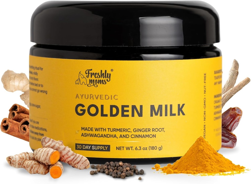 Ayurvedic Golden Milk Breath 124; Superfood Supplement Powder Breath 124; Natural Immunity Support Breath 124; Promotes Restful Sleep Breath 124; Organic Ashwagandha, Turmeric, Ginger & More Department 124; 30 Servings - BHP Wellness