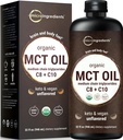 MCT Oil Organic, 32 fl oz |100% Virgin Coconut with C8 + C10 Fatty Acids | Great for Coffee or Dressings | Unflavored, Keto, Vegan