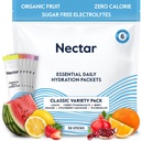 Pakiety nawodnienia nektaru - Pakiety proszku elektrolitów - Wolny od cukru & 0 Calorie - Płynne owoce organiczne codziennie IV Proszek do odwodnienia Ulga i nawadnianie (Variety 30 Pack)