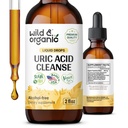 Wild & Organic Acid Cleanse Drops - Tart Cherry, Turmeric, Chanca Piedra Stone Breaker Complex for Nerney Cleanse - dodatek do wsparcia kwasu moczowego - Wegan, Cukier i Alkohol Free Tincture - 2 oz