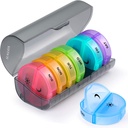Sukuos Duży Cotygodniowy Pill Organizator 2 razy dziennie, Codziennie Pill Box 7 Dzień Łatwy do otwarcia z podwójną ochroną, AM PM Pill Case for Medicine / Witamina / Olej rybny / Suplementy