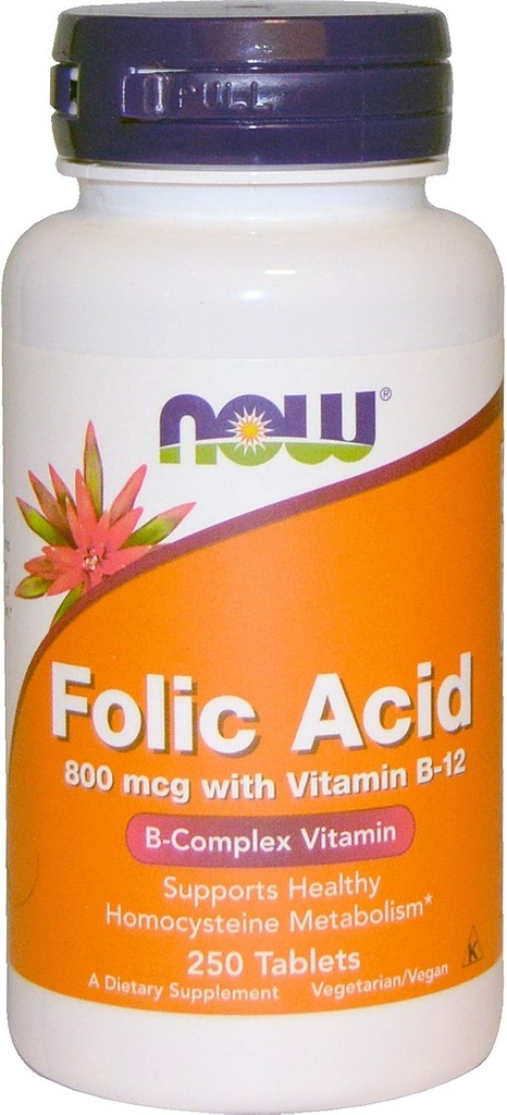 Teraz kwas foliowy 800mcg, 250 tabletek (opakowanie po 4)