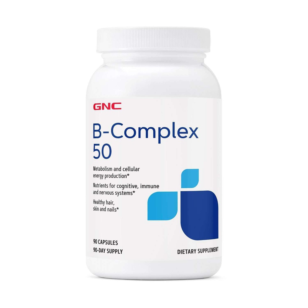 GNC B- Complex 50 XI124; Produkcja energii komórkowej 124; 90 Kapsułki