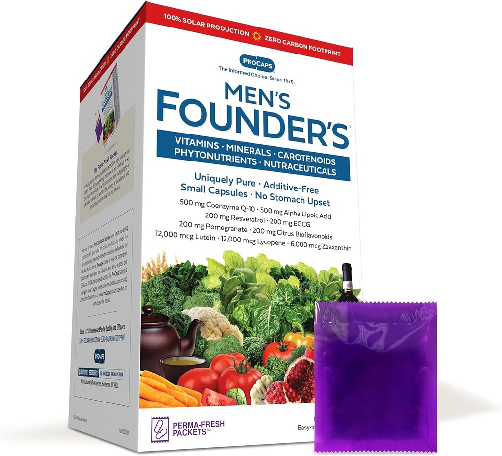 ANDREW LESSMAN Multivitamin- Men 's Founders 120 Pakiety - Więcej niż 40 Składniki odżywcze Plus Wysokie Podzespoły wszystkich istotnych witamin, Minerały, Fitonutrients, Karotenoidy. Połknij. Brak dodatków