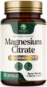 Cytrynian magnezu 1000mg - Wysoka absorpcja Suplement magnezu Wspiera mięśnie, kości, nerwów i serca Zdrowie - Dodatkowa siła Magnesio Complex Pills - Non-GMO, Premium Energy Formuła - 60 Kapsułki