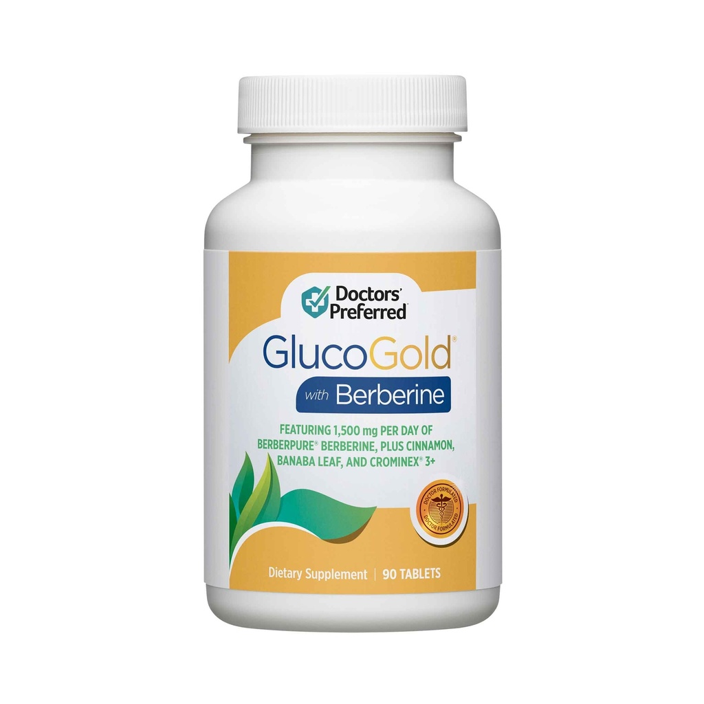 PREFERRED GlucoGold z berberyną, koncentratem cynamonu, chromem, ekstraktem z liści banany (90 tabletek)