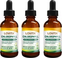 Krople płynne Lovita Chlorophyll, duża moc 120 mg / ml, 7,200 mg na butelkę, naturalny booster energetyczny i wsparcie immunologiczne, dezodorant wewnętrzny, zdrowie skóry, wegański & Non-GMO, aromat miętowy, 180 Sług