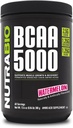 NutraBio BCAA 5000 Proszek - Wegan fermentowany BCAA - Wspiera Lean Muscle Growth, Odzysk, Wytrzymałość - 60 Służenia - Arbuz