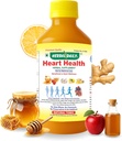 Heart Health 400 ml Suplement diety - Wspomaga Heart Wellness i Lowers Cholesterol - Jabłko Cydr Ocet (ACV), Sok czosnkowy, Ginger, Lemon i Miód - 1 Butelka