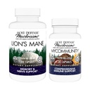 Host Defense Bundle with Lion 's Mane Kapsułki, 120 Count & MyCommunity Kapsułki, 30 Count - Wsparcie zdrowia mózgu, Pamięć i Focus - Wsparcie zdrowia immunologicznego z 17 Gatunki Mushroom Milend *