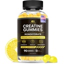 Efektywne gumki jednowodzian Nutra Creatine - 1g kreatura na gumę - Wegański suplement mięśni i siły dla mężczyzn i kobiet - Wspiera wzrost mięśni, energia, wytrzymałość - Lemon Flavor, Made in USA (90ct)