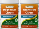 Najlepsi naturalni Magnezu Citrate Powder 1 funt (1 LB (opakowanie po 2))