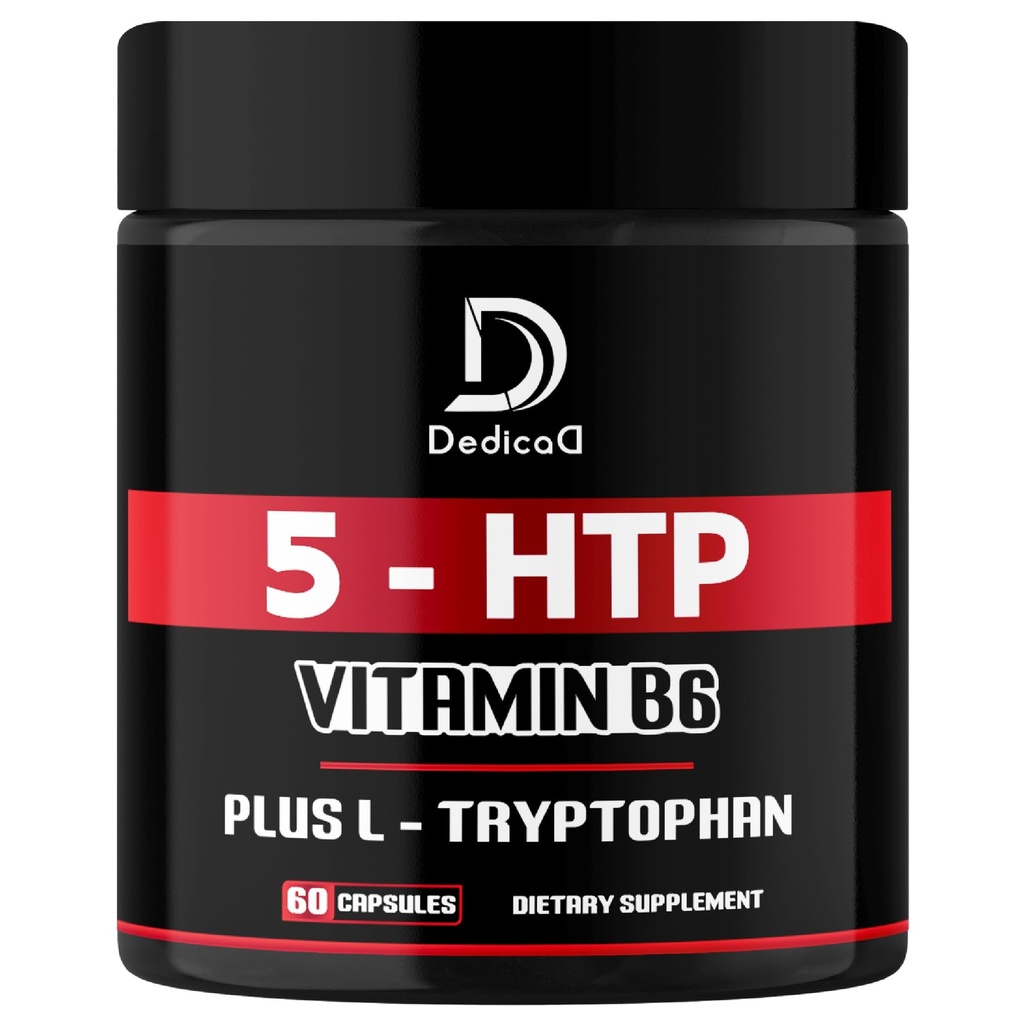 5 HTP Suplement 1010mg - 60 Kapsułki - 3in1 Skojarzone z witaminą B6, L- Tryptofan - Komfortowy nastrój, Zdrowie mózgu, Zarządzanie ciałem i Wsparcie układu immunologicznego