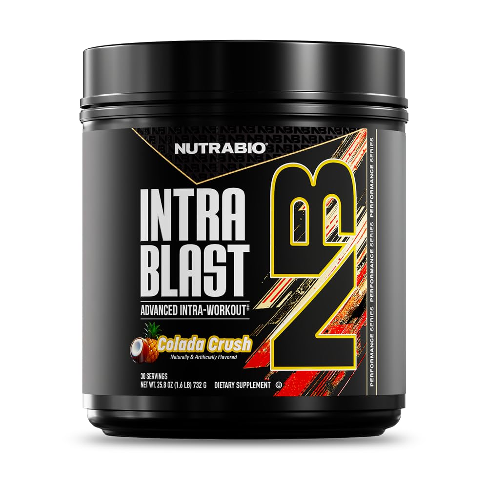 NutraBio Intra Blast Bcaa Proszek suplement aminokwasowy, Electrolyte & Hydration Blend, Intra, Pre Workout & Odzysk mięśni, 20g Eaa Acids Proszek, 5g Glutamina- New York Punch, 30 Serving