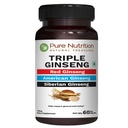 Pure Nutrition Triple Ginseng - unikalna i skuteczna kombinacja Red Ginseng, American Ginseng i Siberian Ginseng. 790mg na kapsułkę