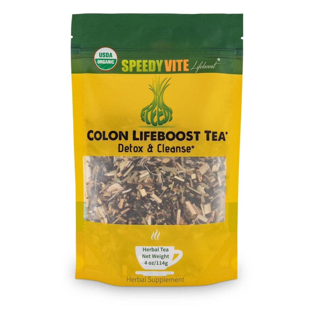 SpeedyVite Colon LifeBoost Tea Detox i Cleanse - Organic Pu 'er Tea z Ginger, Lemongrass - dla Zwiększonego Colon zdrowia i funkcji