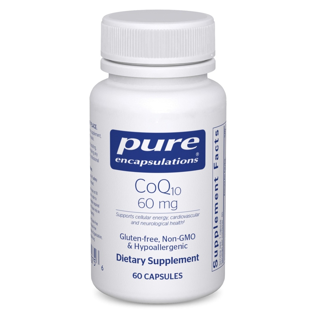 Czyste enkapsulacje CoQ10 60 mg co 12 4; Coenzym Q10 Suplement dla Energii, Przeciwutleniaczy, Zdrowia Mózgu i Cellularnego, Zakrzepica, i Wspomaganie układu sercowo- naczyniowego *