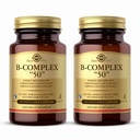 Solgar B- Complex "50" - 100 Kapsułki warzywne, Opakowanie 2 - Energia Metabolizm & Wsparcie układu nerwowego - Non-GMO, Wegan, Gluten Free - 200 Całość Sługi