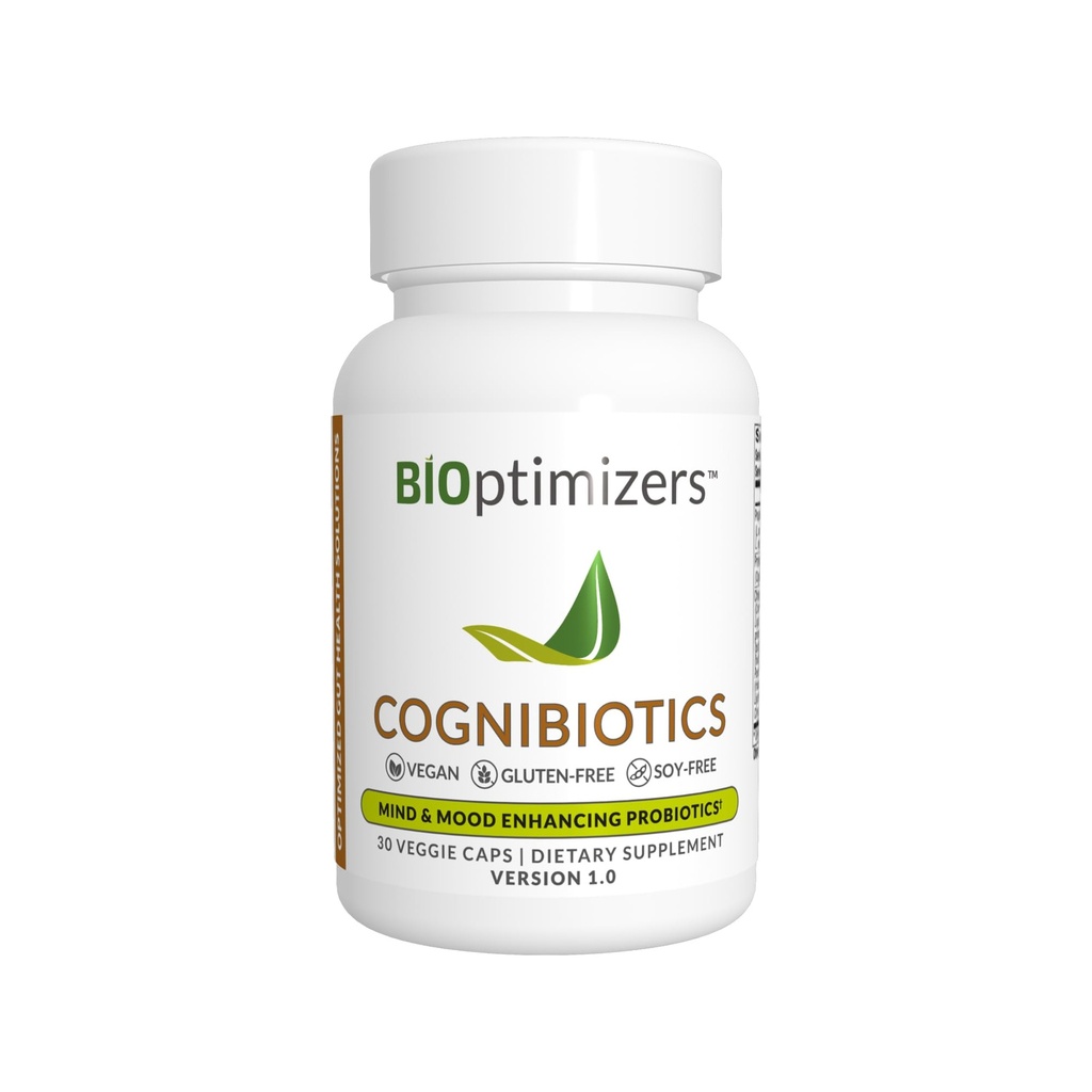 BiOptymalizatory Kognibiotyki Probiotyczny suplement mózgu - Pomaga wspierać nastroje, lepsze skupienie, pamięć, mentalna klarowność - 30 Kapsułki
