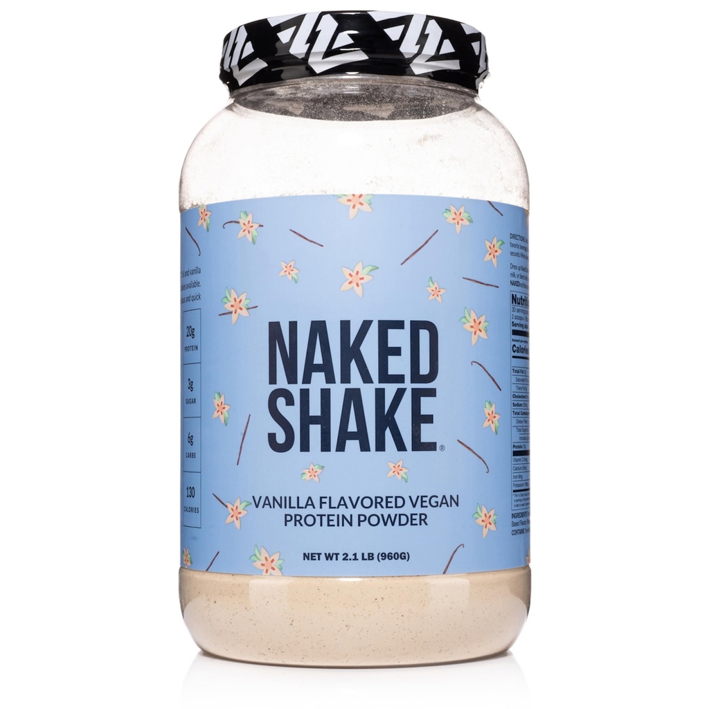 Nagi shake - Proszek z protein waniliowych - Wstrząs białkowy oparty na roślinach z olejkiem Mct, bez glutenu, bez soi, bez gmos lub sztucznych słodzików - 30 Słupki