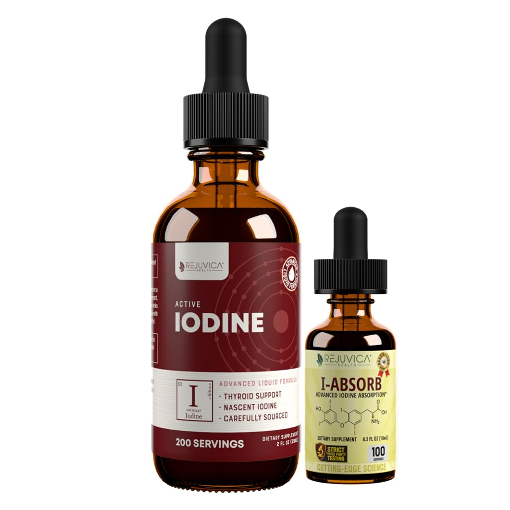 Aktywny jod + iAbsorb - Nascent Jod Drops - Płynne Dostawa dla Lepszego Wchłaniania - Współczynniki dla Lepszej Dostawy - Wspiera zdrową energię, Witalność i Poziomy jodu