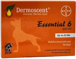 Bayer Dermospect 6 Spot On Skin Care dla małych psów do 22 lb Fish Oil Nutritional Supplements