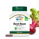 21st Century Traditional Beet Root 1000 mg (90 Count), Gluten-Free Beet Supplement for General Health and Wellness Support, Non-GMO, Vegan, Free from Common Allergens, 45 Servings