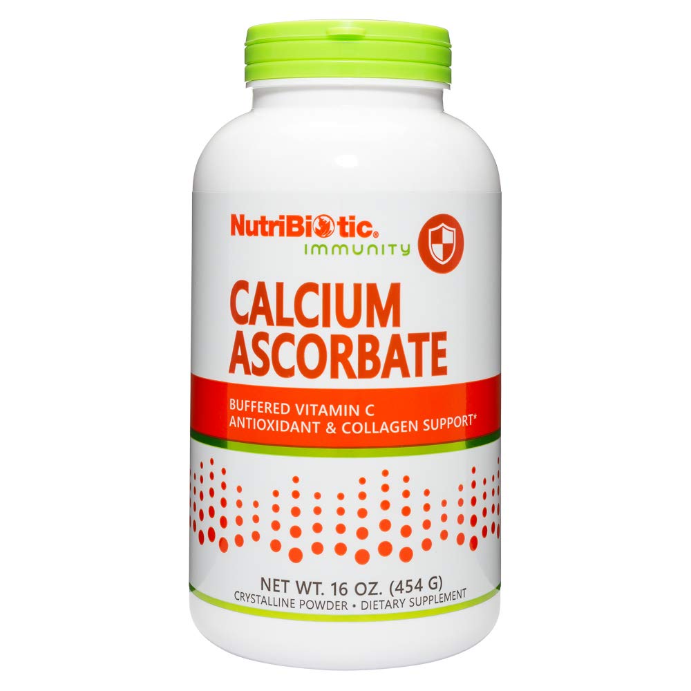 Nutric Biotic - Wapnia Askorbinian Witamina C Proszek, 16 Oz 124; Zasadniczy przeciwutleniacz & Suplement Kolagenowy Buffered z wapnia 124; Non- Acidic & Eaśier na trawienie niż kwas askorbiczny 124; Gluten & GMO Free